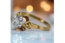 Ring Zirkon 14 Karat Gelbgold Vintage Handwerk vrc023y